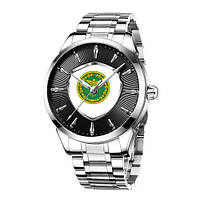 Металлические серебряные часы для мужчины классические Chronte с логотипом Налоговая служба Silver-Black-White