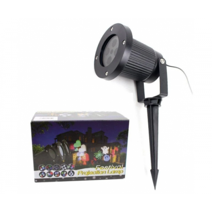 Вуличний лазерний проектор із малюнками Festival Projection Lamp 12 pictures star shower, Новорічний проектор
