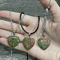 Натуральный камень Яшма кулон в форме сердечка - оригинальный подарок любимой девушке