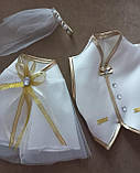 Одежки для весільного шампанського "Шик" айворі-золотисті, фото 2