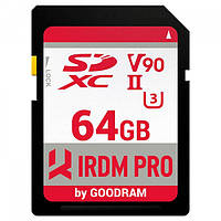 Memory card Secure Digital 64Gb GoodRAM IRDM PRO SDXC V90 UHS-II U3 Retail (IRP-S9B0-0640R11)