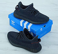 Мужские кроссовки Adidas Yeezy Boost 350 V2 Black Static (черные) модные повседневные кроссовки 11928 Адидас