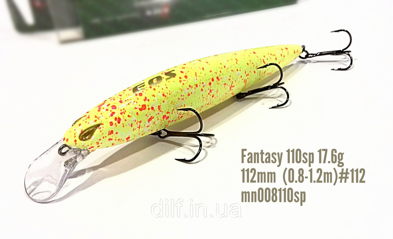 Воблер EOS Fantasy 110sp вага 17.6г заглиблення 0.8-1.2м (колір 112), фото 1