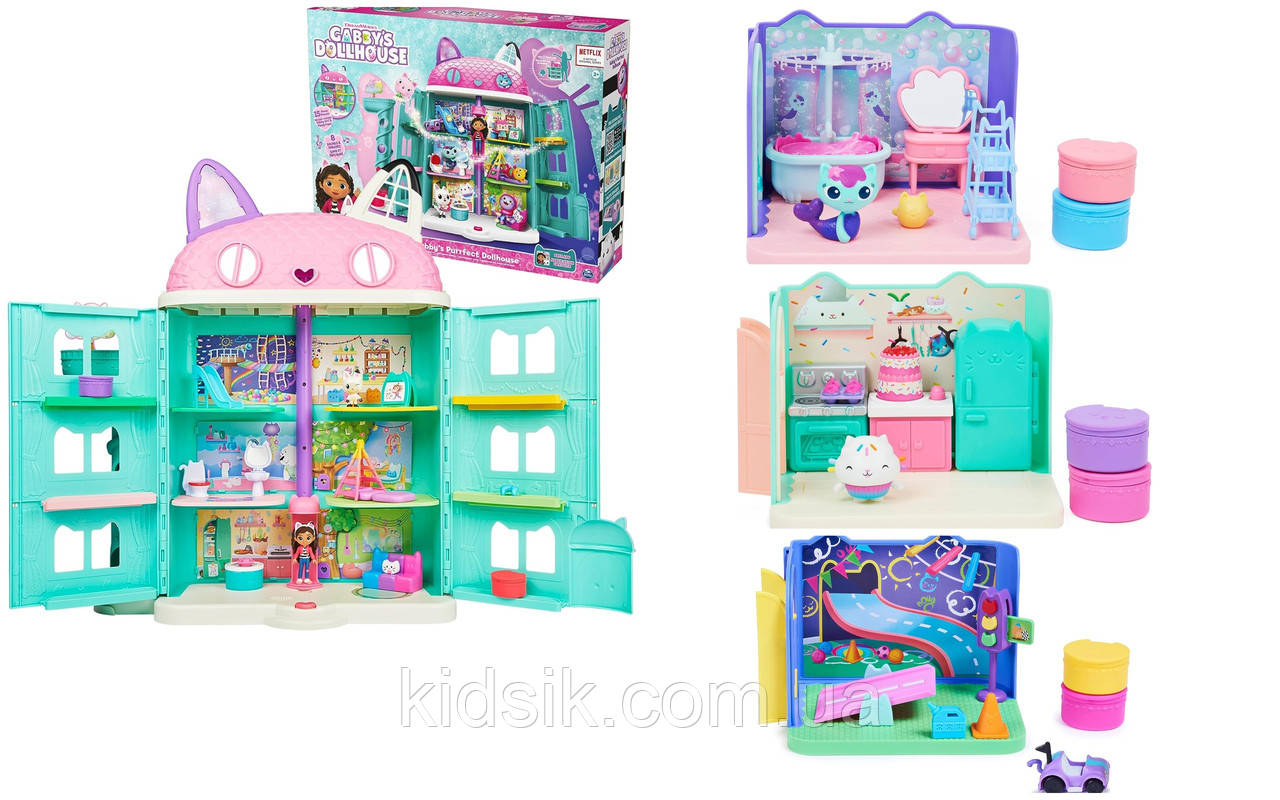 "Кукальний будиночок Габбі" ляльковий будиночок + 3 кімнати Gabby's Dollhouse