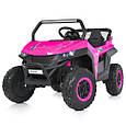 Двомісний дитячий електромобіль Багі Joy UTV (рожевий колір) 4WD, фото 2