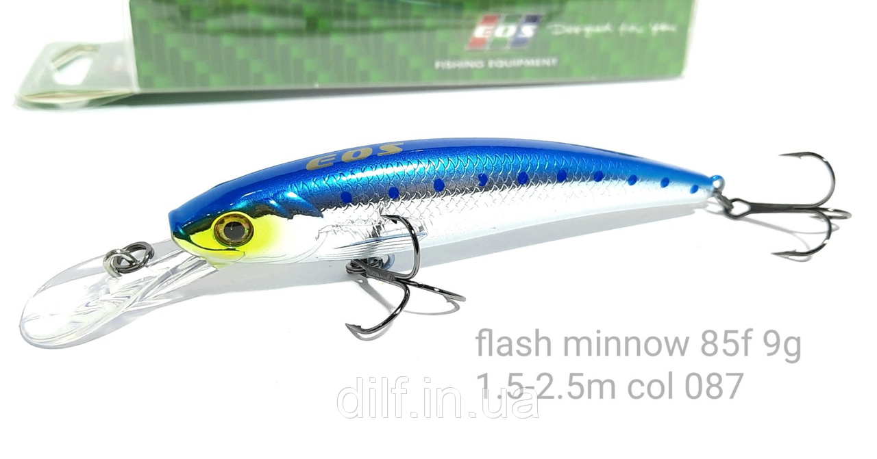 Воблер EOS Flash minnow 85f вага 9г заглиблення 1.5-2.5м (колір 087), фото 1