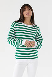 Жіночий светр у смужку в кольорах Зелений, Oversize 42/48