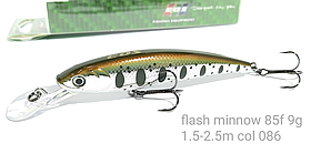 Воблер EOS Flash minnow 85f вага 9г заглиблення 1.5-2.5м (колір 086)