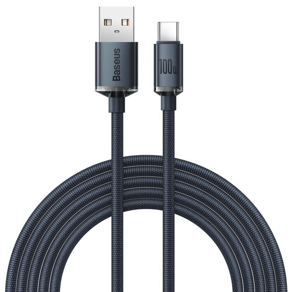 Кабель Baseus Crystal Shine Series Fast Charging Data Cable USB to Type-C 100W 2m CAJY000501 Black