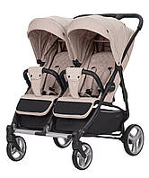 Прогулочная коляска для двойни Carrello Connect (Каррелло Коннект) CRL-5502 Cotton Beige (бежевый цвет)