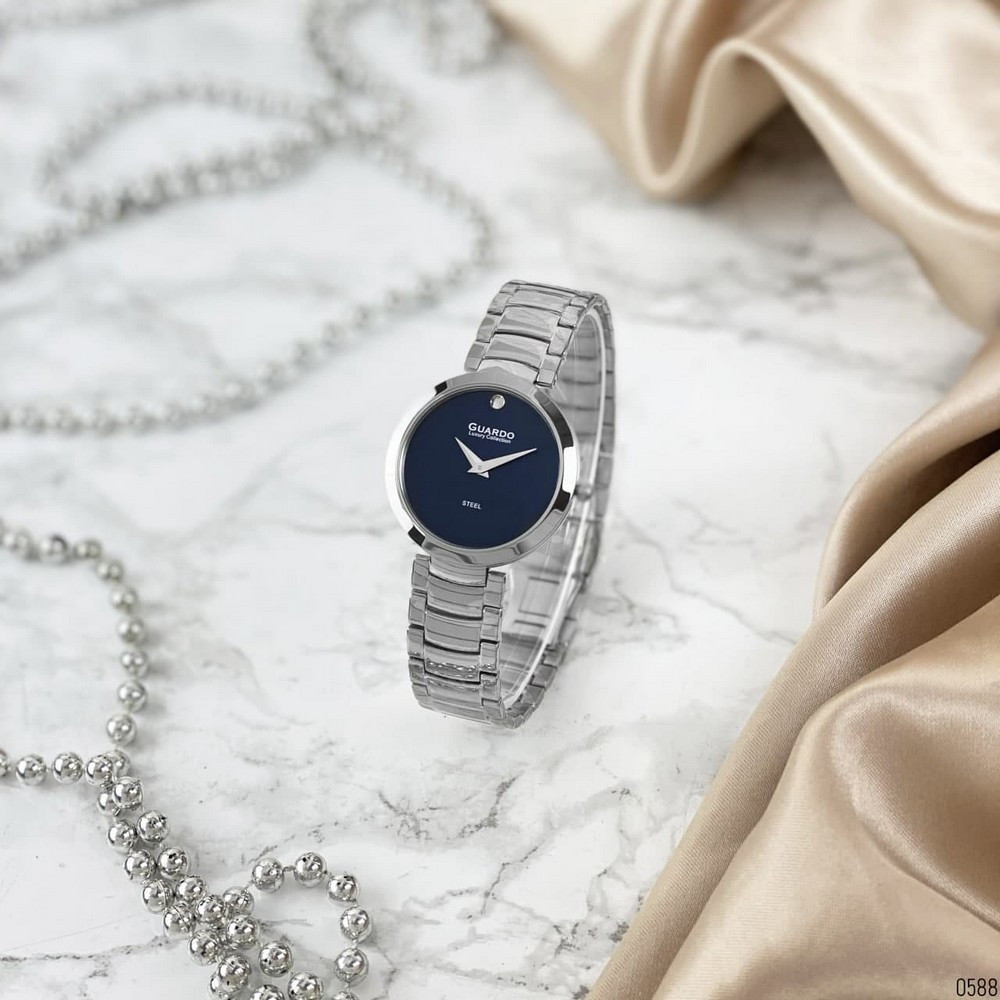Серебряные наручные часы для женщин Guardo S02407-3 Silver-Blue Denver Срібний наручний годинник для жінок - фото 4 - id-p2019701315