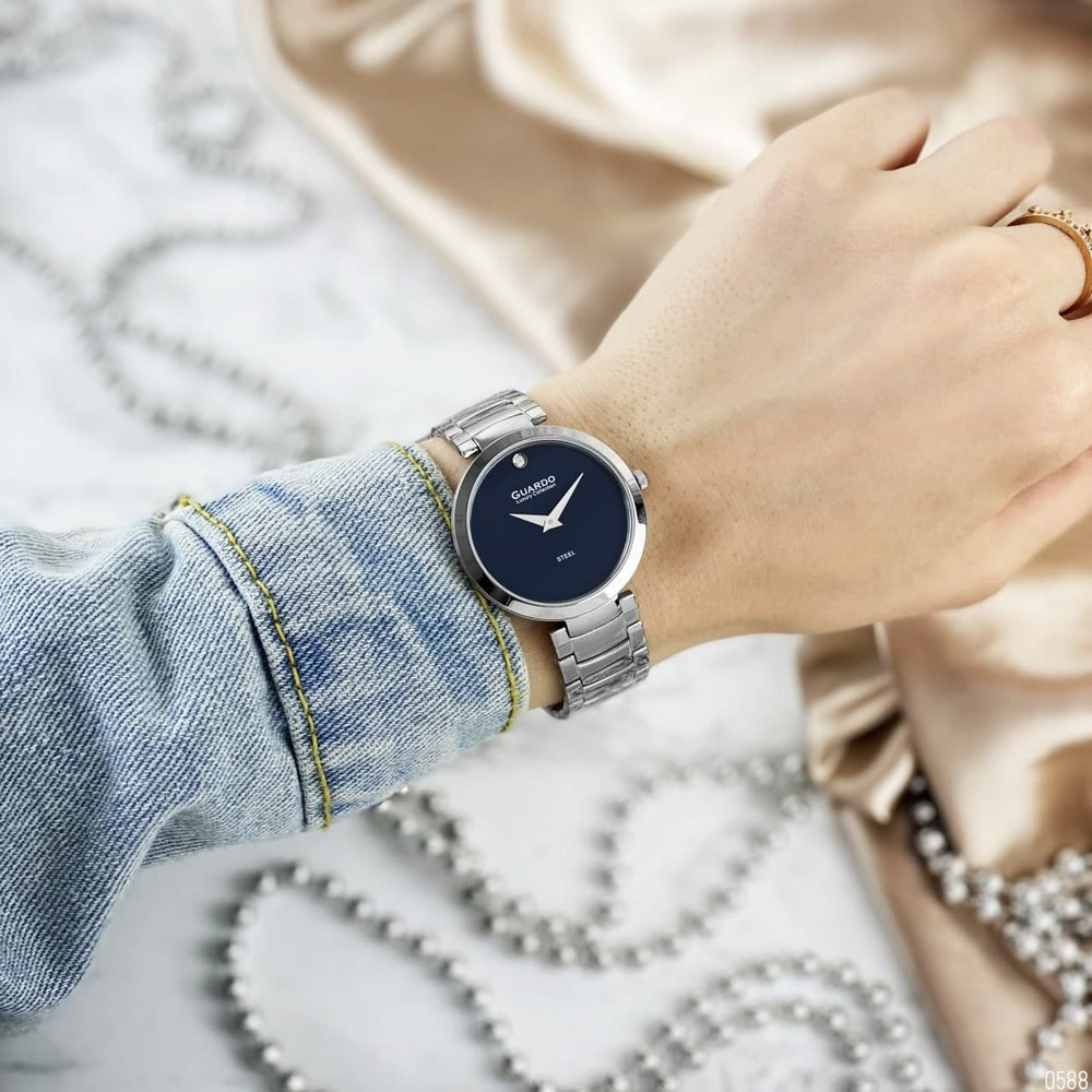 Серебряные наручные часы для женщин Guardo S02407-3 Silver-Blue Denver Срібний наручний годинник для жінок - фото 5 - id-p2019701315