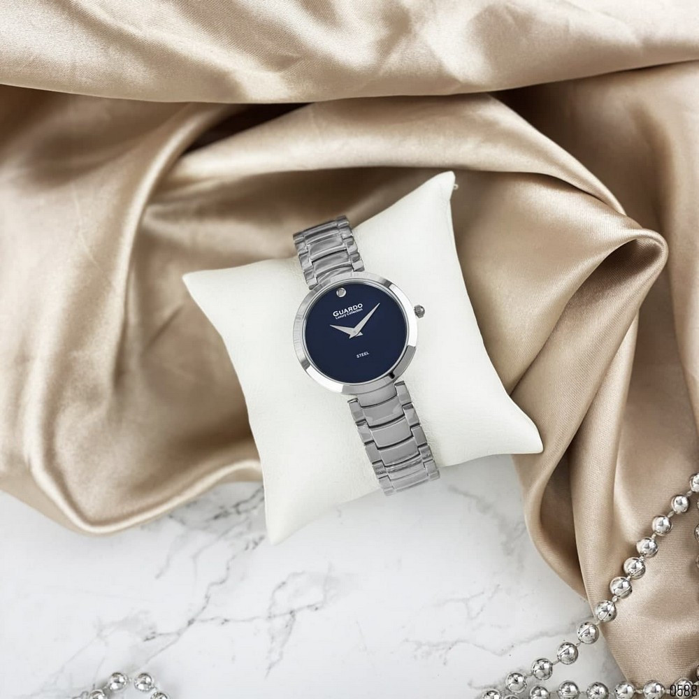 Серебряные наручные часы для женщин Guardo S02407-3 Silver-Blue Denver Срібний наручний годинник для жінок - фото 6 - id-p2019701315