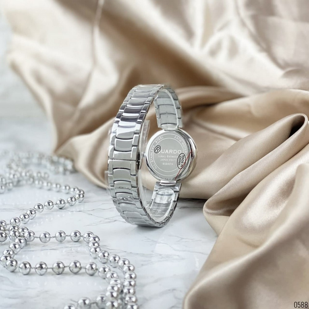 Серебряные наручные часы для женщин Guardo S02407-3 Silver-Blue Denver Срібний наручний годинник для жінок - фото 7 - id-p2019701315