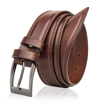 Ремінь чоловічий шкіряний Betlewski® 2,9 х 0,4 (LIC30-3) — коричневий