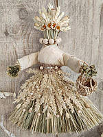 Кукла из натуральних материалов, оберег мотанка, мотанка из сухоцветов, 32-34 см