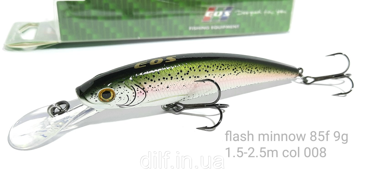 Воблер EOS Flash minnow 85f вага 9г заглиблення 1.5-2.5м (колір 008), фото 1