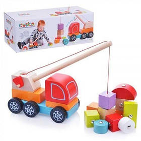 Машинка "Авто-кран"/Wooden toy "Crane truck" [tsi194903-TSI]