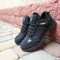 Зимние черные мужские термо-кроссовки Adidas Terrex Continental