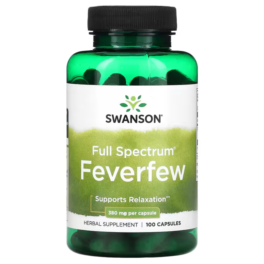 Full Spectrum Feverfew 380 мг Swanson 100 капсул