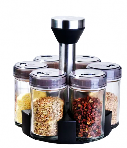 Органайзер для спецій на 6 шт Spice ACK Set OT-108 RD-140 | Полиця для спецій | Контейнери для приправ