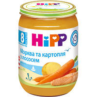 Дитяче пюре HiPP Морква та картопля з лососем, 190 г (9062300128694)