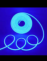 Неонова гнучка стрічка LED Neon Flex 0740 силіконова герметична 12V-220V, 5 м Синій