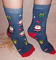 Детские теплые новогодние носки "Подарочек", разные цвета
