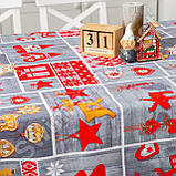 Новорічна лляна бавовняна скатертина 150х180 см на обідній стіл "Чудеса", фото 4