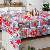 Новорічна лляна бавовняна скатертина 150х180 см на обідній стіл "Чудеса", фото 3