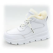 Жіночі зимові білі шкiрянi кросівки на платформі 38. Розміри в наявності: 38, 39, 40.
