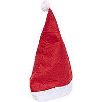 Новогодняя шапка Деда Мороза красная с белой окантовкой высотой 35 см 6241-1 Красный в упаковке 12 шт