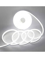 Неонова гнучка стрічка LED Neon Flex 0719 герметична силіконова 12V-220V, 5 м (25254W-E) біла