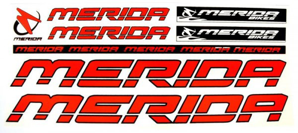 Наклейка Merida на раму велосипеда, червоний (NAK036)