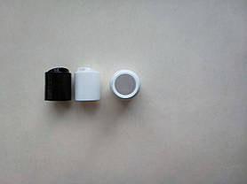 15 - 12 мл Поліпропілен (РР) білий з білим диск-топ 20/410, круглий ПЕТ пластиковий флакон, пластмасовий у комплекті, фото 4