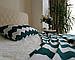Чохол для подушки в'язаний Ohaina 70x50 Ocean blue + White, фото 5
