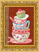 Схема для вишивання бісером. Чайний набір
