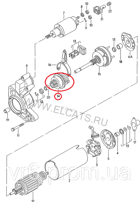 Бендикс стартера VW 055911335J - фото 4 - id-p359470626