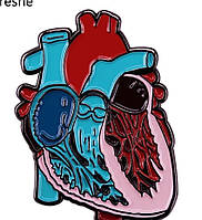 Медицинская брошь брошка значок пин металл качество сердце цветное