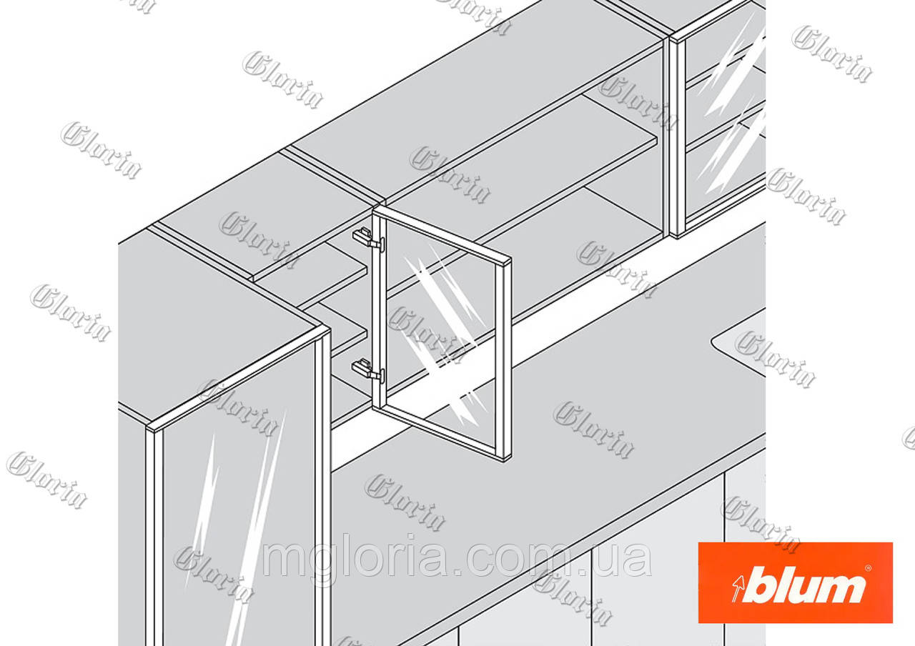 Петля для алюминиевых рамок без пружины Blum Clip-Top черный оникс 70T950A ONS - фото 5 - id-p2020346810