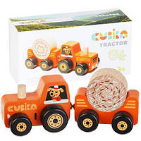 Деревʼяна іграшка "Трактор"/Wooden toy "Tractor" [tsi226843-TCI]