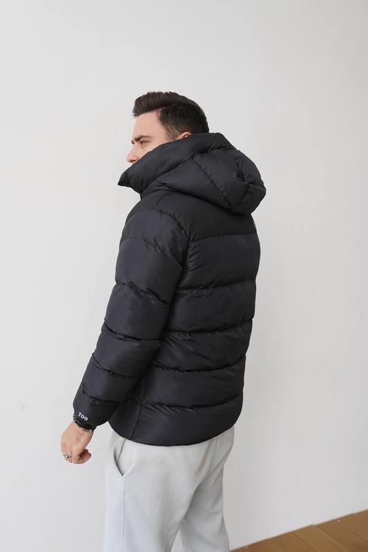 Спортивная куртка-пуховик теплая дутая The North Face зима чёрная L - фото 5 - id-p2020390367
