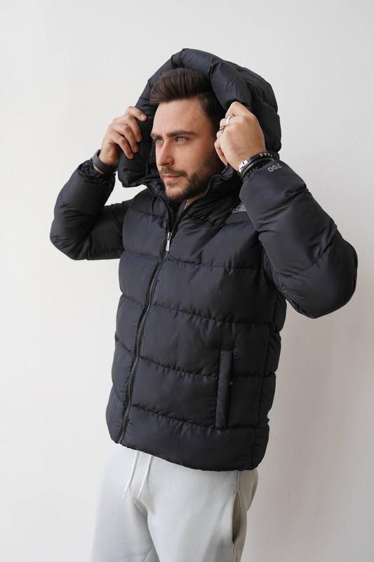 Спортивная куртка-пуховик теплая дутая The North Face зима чёрная L - фото 7 - id-p2020390367