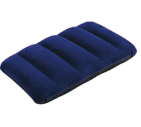 Подушка надувная Intex Pillow синяя Дорожная подушка под голову для путешествий и кемпинга