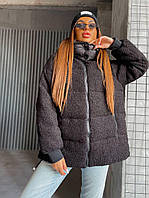 Шубка курточка - бомбер меховая Женская ТЕДДИ Ткань барашек мех Тедди Размеры 42(s/m), 44(m/l), 46(l/xl)