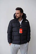 Чоловіча зимова куртка пуховик Туреччина лого вишивка The North Face чорна Xl, фото 3