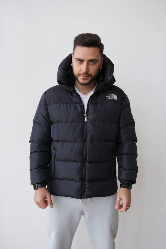 Мужская зимняя куртка пуховик Турция лого вышивка The North Face чёрная Xl - фото 10 - id-p2020395971