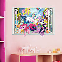 3D интерьерные виниловые наклейки на стены My little pony 70-50 см в детскую N2 . Декор, Обои Май Литл Пони