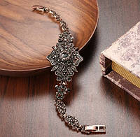 Очаровательный женский браслет Kinel в стиле бохо под античное золото цвет серый, с кристаллами