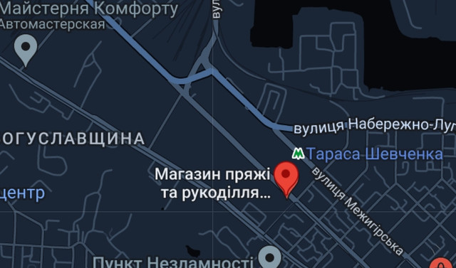 Магазин товарів для малювання на карті Київ подол